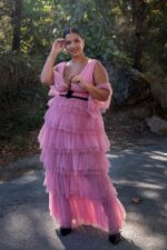 VESTIDO COMPRIDO ROSA EM TULE NO SECRETS
