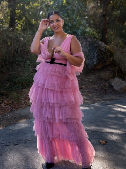 VESTIDO COMPRIDO ROSA EM TULE NO SECRETS