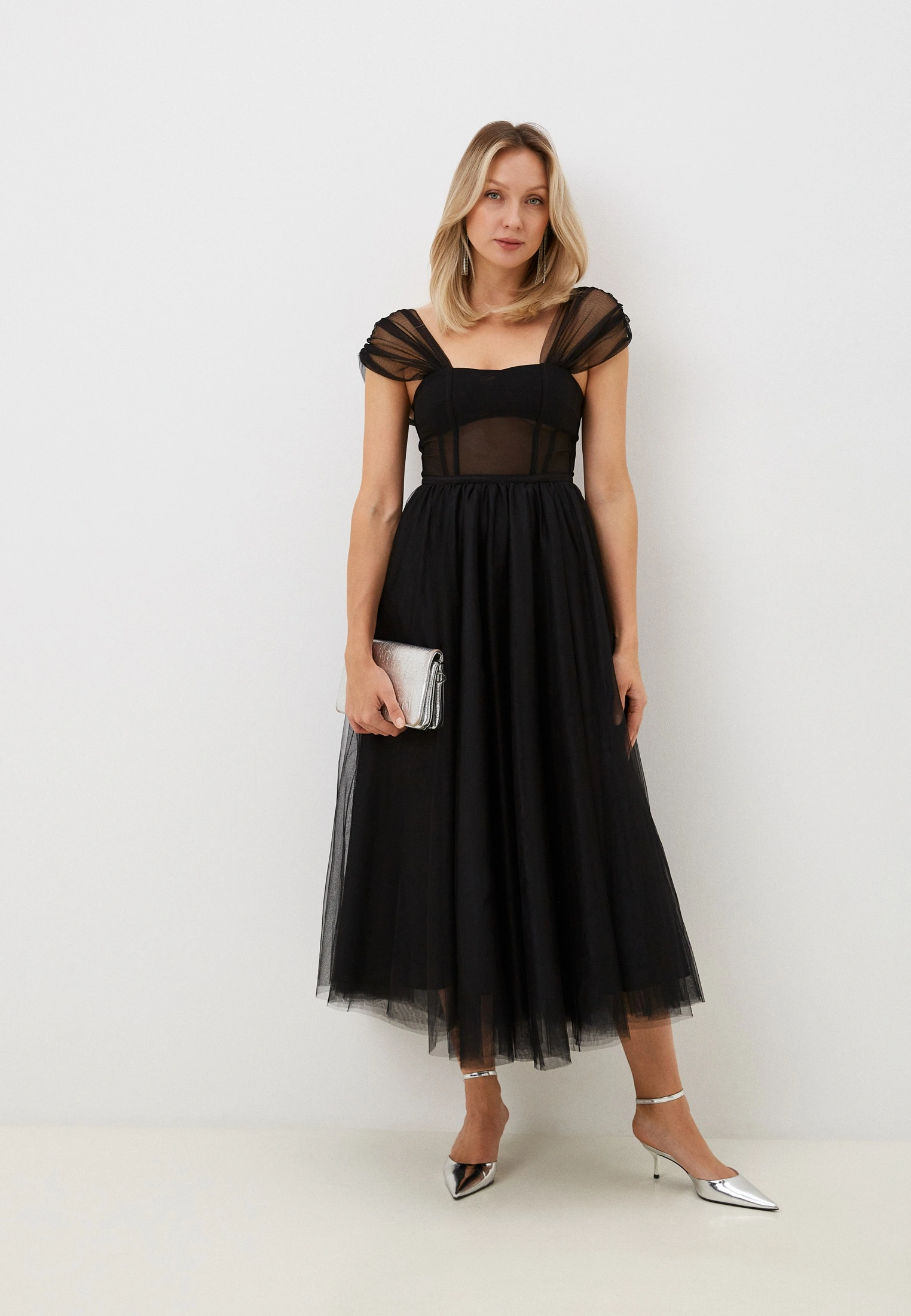 RTLADB352301_21653206_1_v1_2x VESTIDO PRETO COMPRIDO EM TULE COM ALÇAS IMPERIAL - Image 1