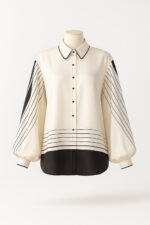 BLUSA CREME COM PADRÃO DE RISCAS SAHOCO - Image 7