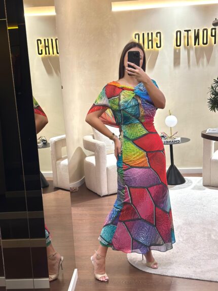 VESTIDO LONGO ESTAMPADO FERRACHE