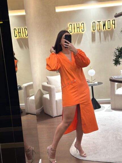VESTIDO LARANJA ASSIMÉTRICO MISS YOU