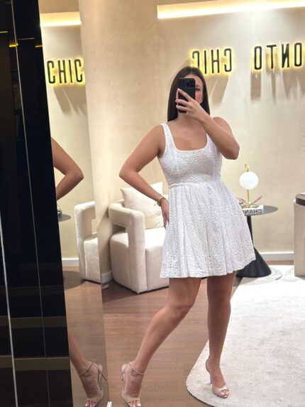 VESTIDO BRANCO BORDADO IMPERIAL