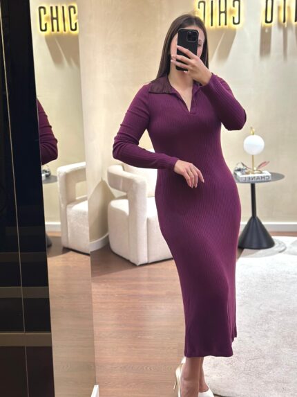 VESTIDO BORDEAUX EM MALHA RINASCIMENTO