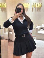 CASACO PRETO CANELADO PONTO CHIC - Image 2