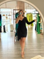 VESTIDO PRETO ASSIMÉTRICO COM DRAPEADO RINASCIMENTO - Image 2