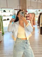 BLAZER CROPPED AZUL PUNHO COMBINADO SAHOCO - Image 4