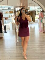 VESTIDO BORDÔ COM DECOTE PROFUNDO IMPERIAL - Image 4
