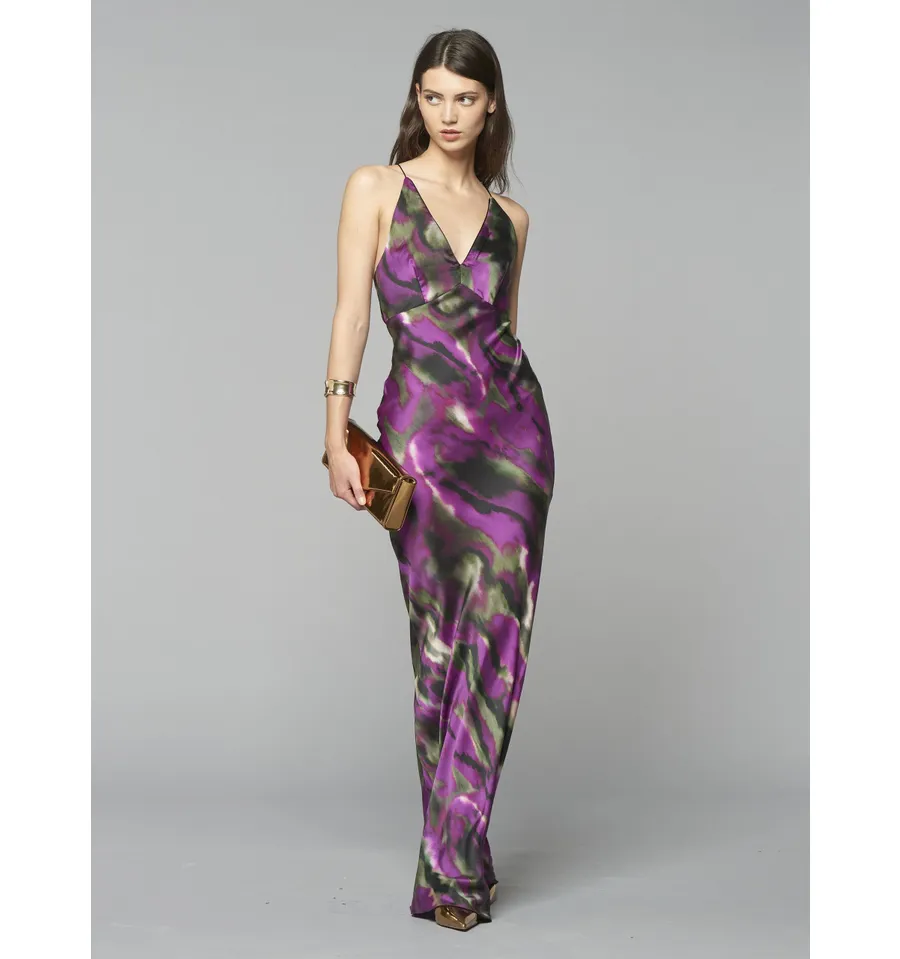 abito-lungo-sottoveste-in-raso-rinascimento-cfc0120548003-in-abiti VESTIDO LONGO MULTICOR DECOTE EM V RINASCIMENTO - Image 1
