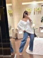 CAMISOLA OVERSIZE BRANCO PONTO CHIC - Image 4