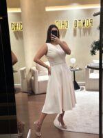 VESTIDO EVASÉ BEGE RINASCIMENTO