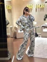 CALÇA LARGA ESTAMPADA SIMONA CORSELLINI