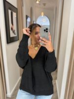 CAMISA OVERSIZE PRETO PONTO CHIC