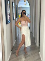 SAIA MIDI BRANCA COM RACHA LANÇA PERFUME - Image 2