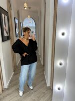 CAMISA OVERSIZE PRETO PONTO CHIC - Image 2