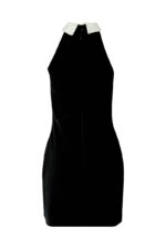 VESTIDO DE VELUDO PRETO COM APLICAÇÃO EM JOÍAS SAHOCO - Image 2
