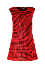 VESTIDO VERMELHO DE MALHA RECORTADA SAHOCO - Image 2