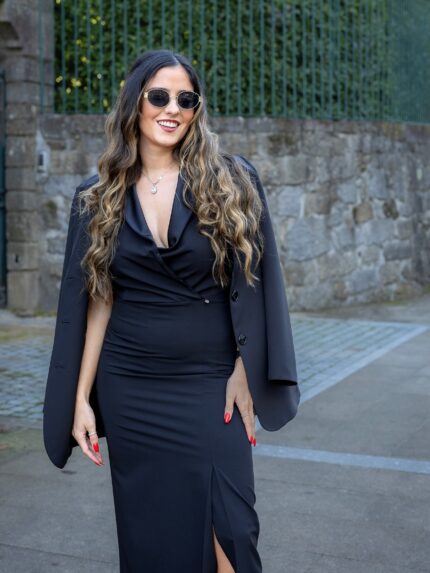 VESTIDO SMOKING PRETO RINASCIMENTO