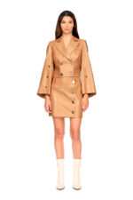 BLAZER CROPPED CAMEL ÁS RISCAS SAHOCO
