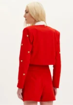 CASACO CURTO VERMELHO COM CORAÇÕES LANÇA PERFUME - Image 2