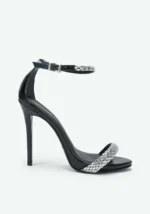 SANDÁLIA TIRAS STRASS PRETO LANÇA PERFUME - Image 2
