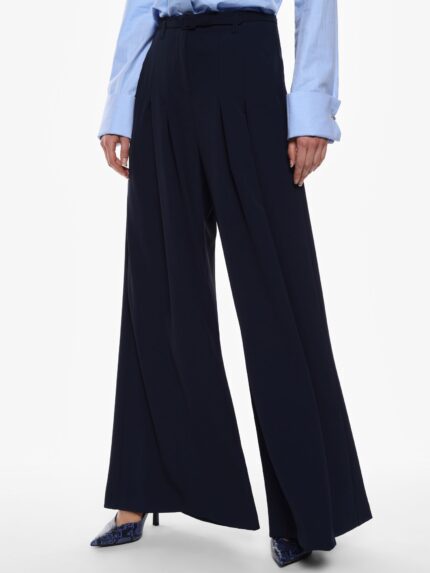 CALÇAS PANTALONAS COM PREGAS AZUIS IMPERIAL