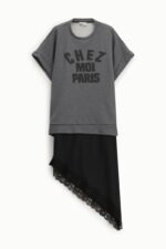 VESTIDO SWEAT CINZENTO COM LETRAS CHEZ MOI PARIS DIXIE - Image 6