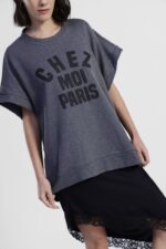 VESTIDO SWEAT CINZENTO COM LETRAS CHEZ MOI PARIS DIXIE - Image 7