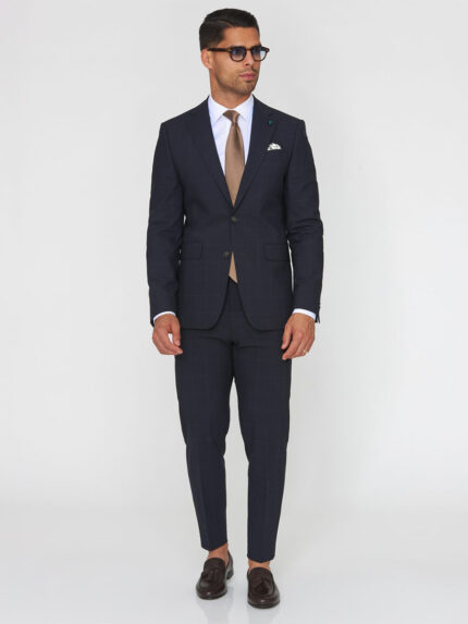 FATO AZUL COM QUADRADOS CINZA SLIM FIT ZOLF