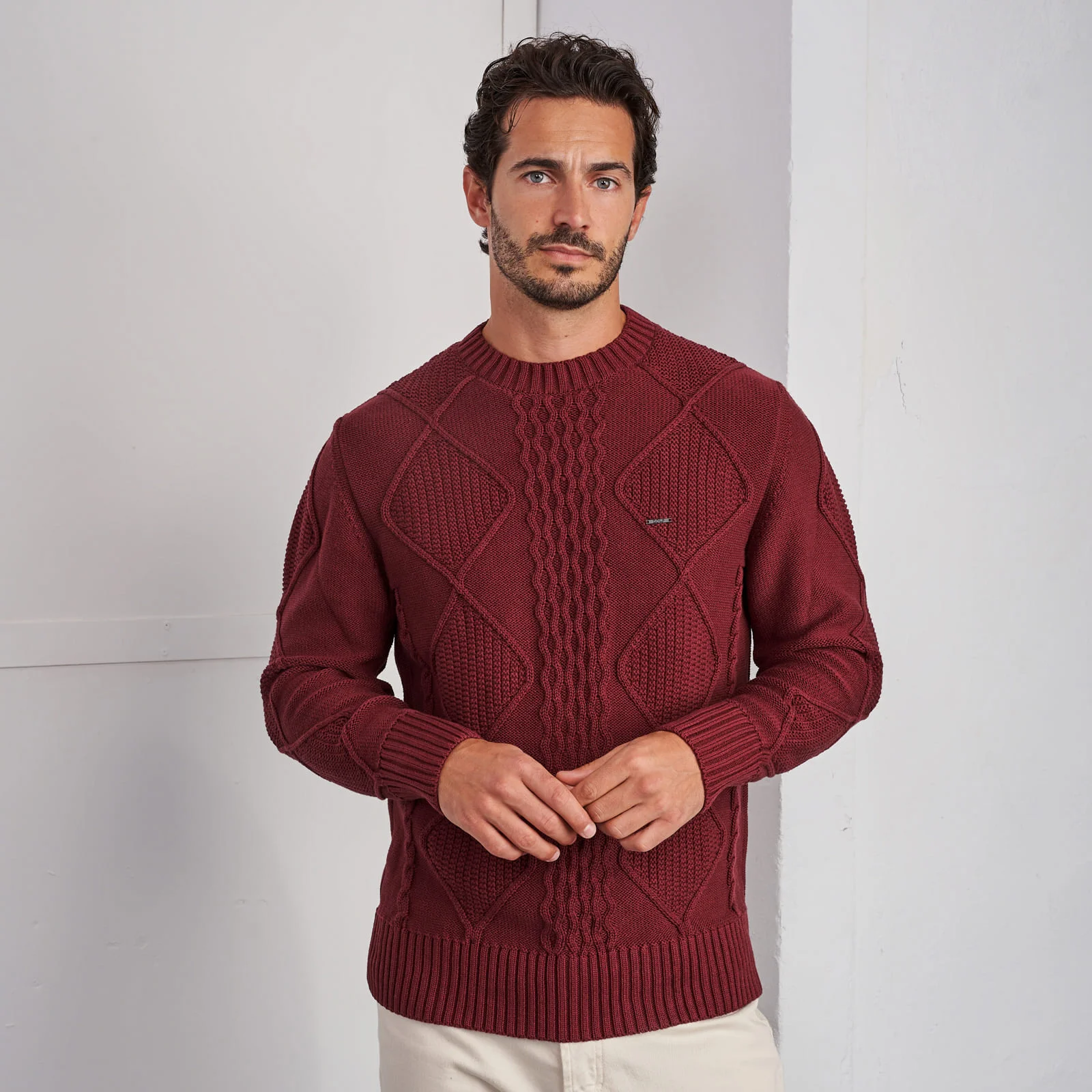 242003002_bordeaux-1 CAMISOLA TRICOT TEXTURADA BORDEAUX ZOLF - Image 1