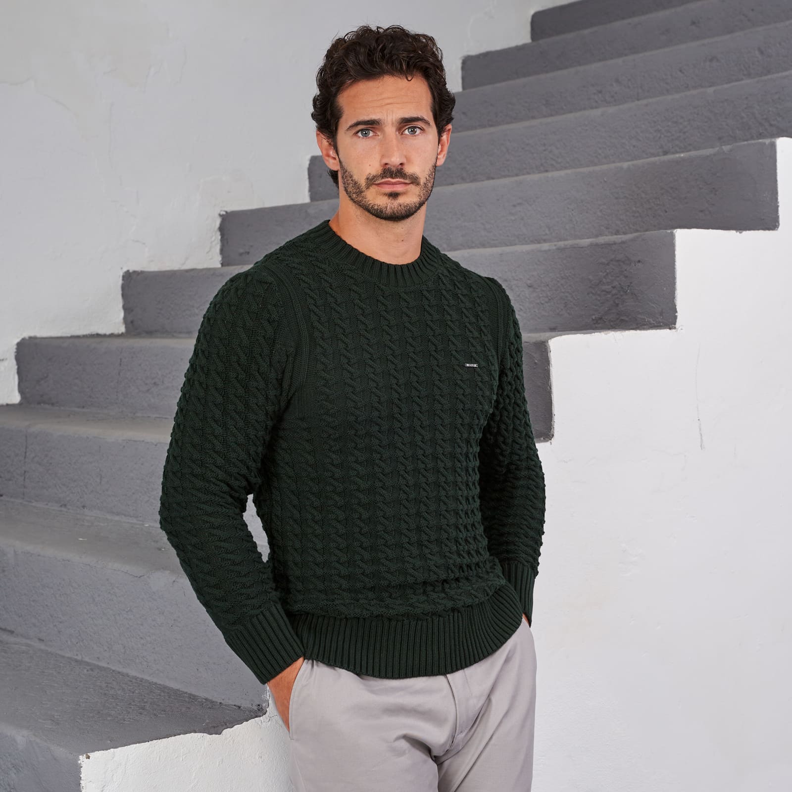 242003003-2 CAMISOLA TRICOT COM DETALHE VERDE ESCURO ZOLF - Image 1