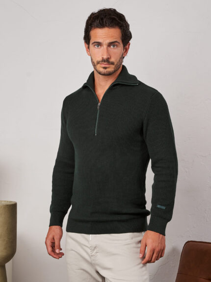 CAMISOLA TRICOT COM GOLA DETALHE VERDE ZOLF
