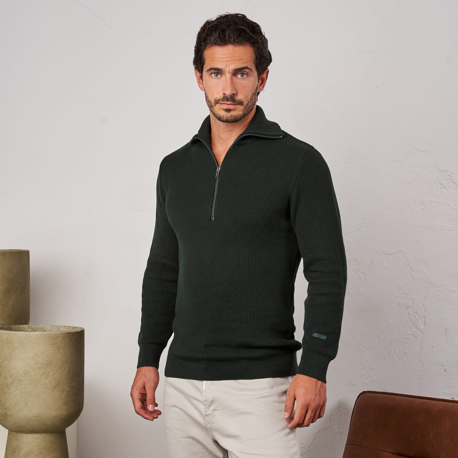 242003006-4 CAMISOLA TRICOT COM GOLA DETALHE VERDE ZOLF - Image 1