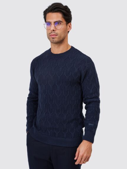 CAMISOLA TRICOT PONTO TEXTURA AZUL ZOLF