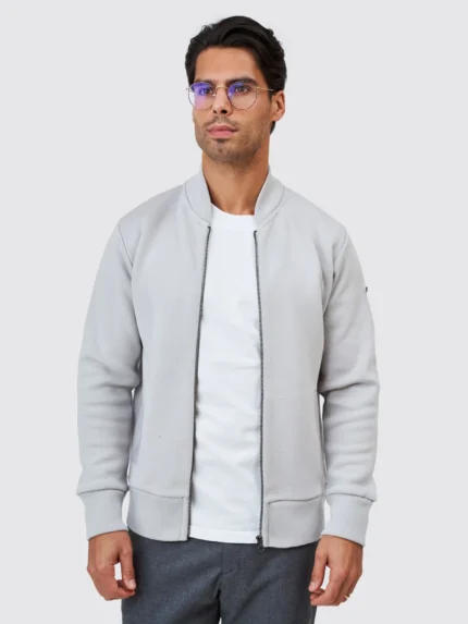 CASACO TRICOT BOMBER CINZA ZOLF