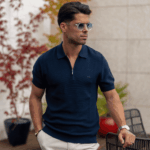 POLO TRICOT COM FECHO DE CORRER AZUL ZOLF