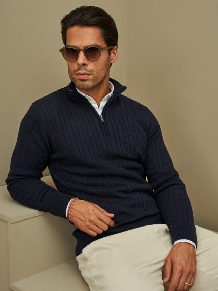 CAMISOLA TRANÇA COM FECHO AZUL ZOLF
