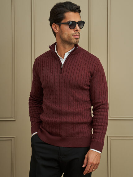 CAMISOLA TRANÇA COM FECHO BORGONHA ZOLF