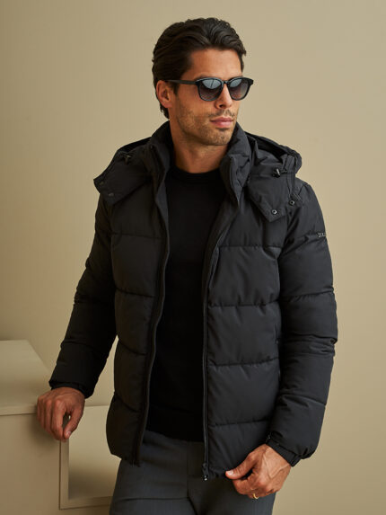 BLUSÃO PUFFER DE CAPUZ PRETO ZOLF