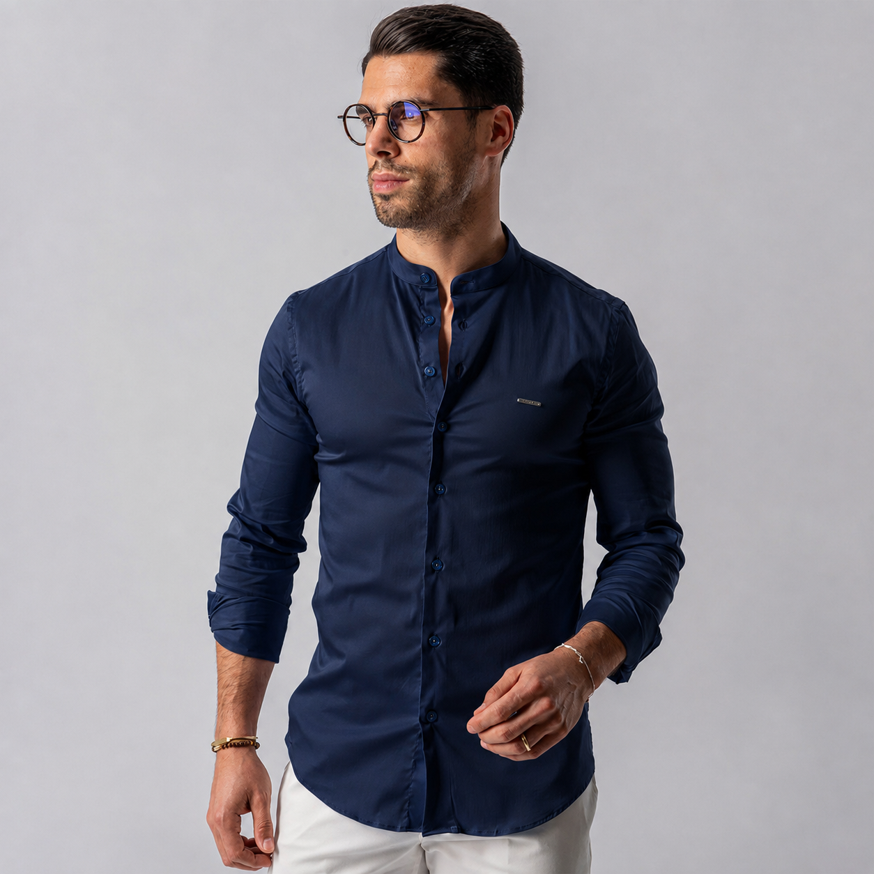 ChatGPT Image 7_08_2026, 12_57_40 CAMISA AZUL MARINHO ESTAMPADA ZOLF - Image 1