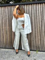 TOP CORSET CINZENTO METALIZADO RINASCIMENTO