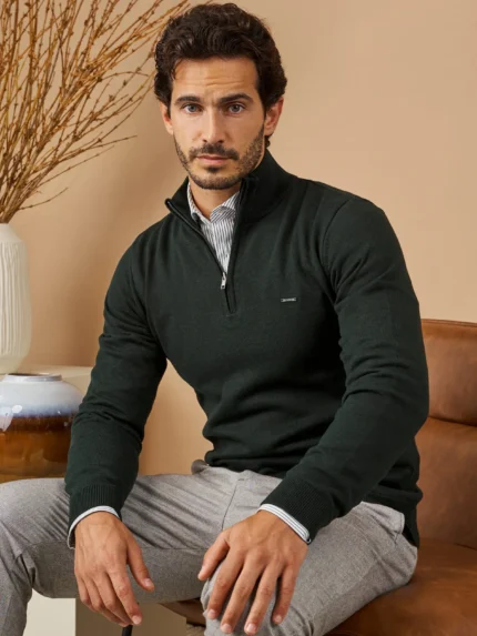 CAMISOLA LISA COM FECHO VERDE ESCURO ZOLF