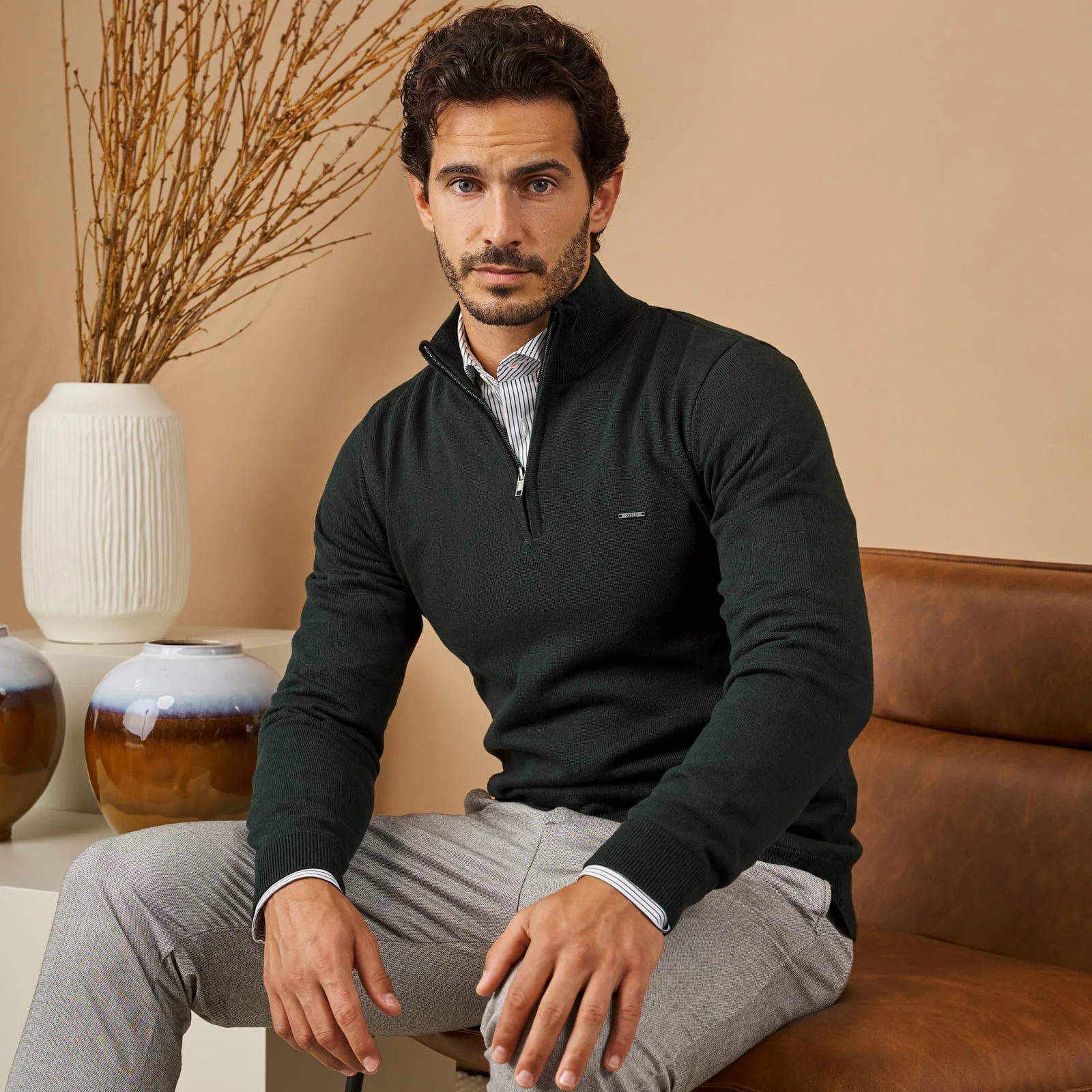 VERDE (2) CAMISOLA LISA COM FECHO VERDE ESCURO ZOLF - Image 1