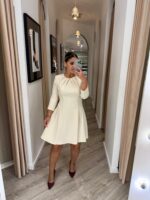 VESTIDO BEGE COM PREGAS RINASCIMENTO - Image 3