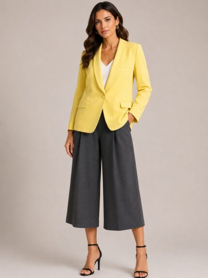 BLAZER AMARELO COM LAPELA LARGA RINASCIMENTO
