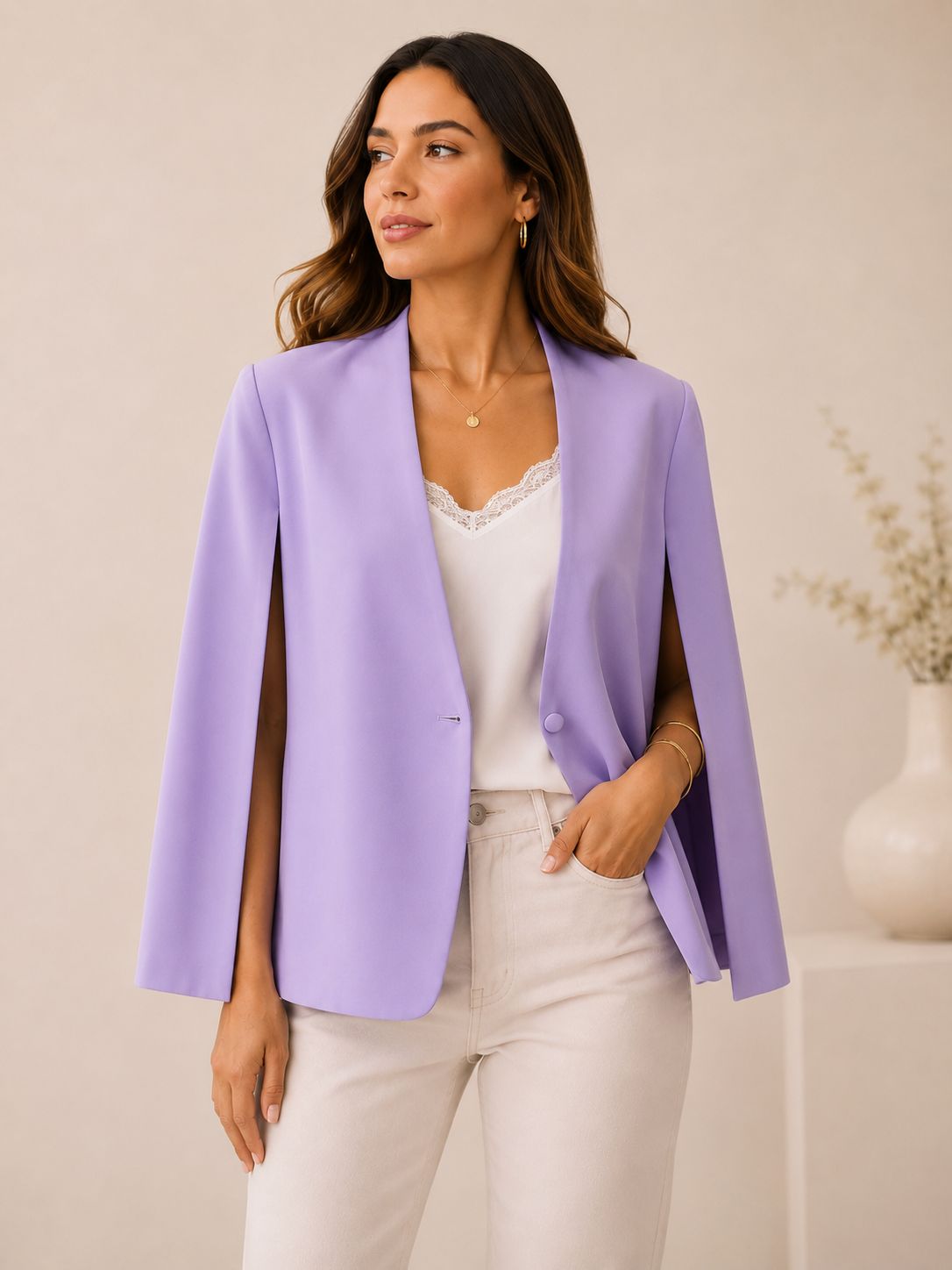 WhatsApp Image 2026-05-25 at 15.39.11 BLAZER LILÁS COM FECHO FRONTAL RINASCIMENTO - Image 1