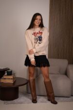 SWEAT BEGE URSOS COM APLICAÇÃO DIXIE
