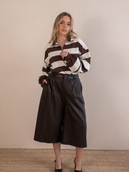 CULOTTE CASTANHA EM ECOPELE PONTO CHIC