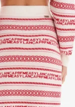 SAIA COMPRIDA TRICOT BRANCA E VERMELHA COM LOGO LANÇA PERFUME - Image 4