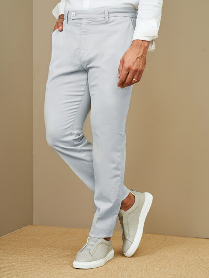 CALÇA CHINO SLIM FIT CINZA CLARO ZOLF
